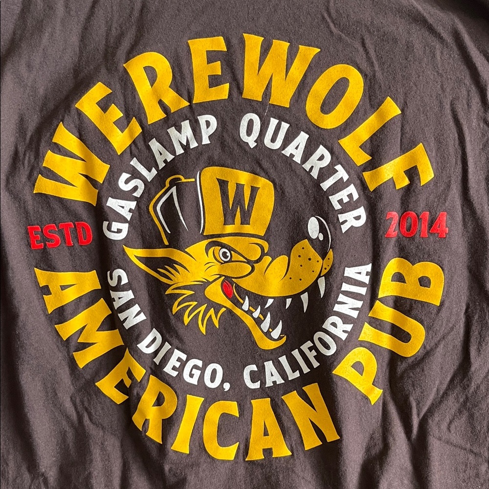 Werewolf American Pub Graphic T-Shirt LFGSD size XL new no tags